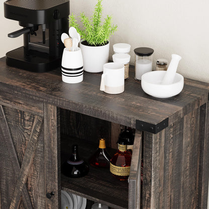 Coffee Bar Cabinet with Storage/Adjustable Shelf 30" Small Kitchen Bar Table Corner Bar Cabinet for Tea Buffet Sideboard Cabinet for Dining Room, Farmhouse Coffee Station for Wine