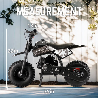 Kids Dirt Bike,Perfect Starter Gas Dirt Bike with Comfortable off-road tires,power Gasoline 49cc Dirt Bike for Kids 8-15,42��28��28in,2-Stroke,Green