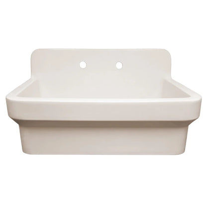 Whitehaus Old Fashioned Country Fireclay Utility Sink with High Backsplash