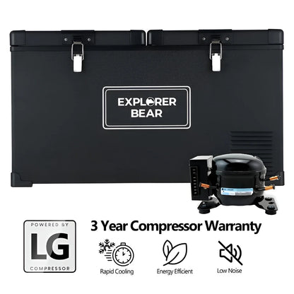 12V Car Fridge 50L 12/24V DC 110-240V AC Portable Freezer Compressor Cooler 0℉-50℉ 3-Year Warranty