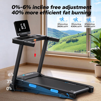MERACH 2.5HP Folding Treadmill with Incline, Fitness Treadmill for Home with APP, 0.8-7.5MPH, LED Display