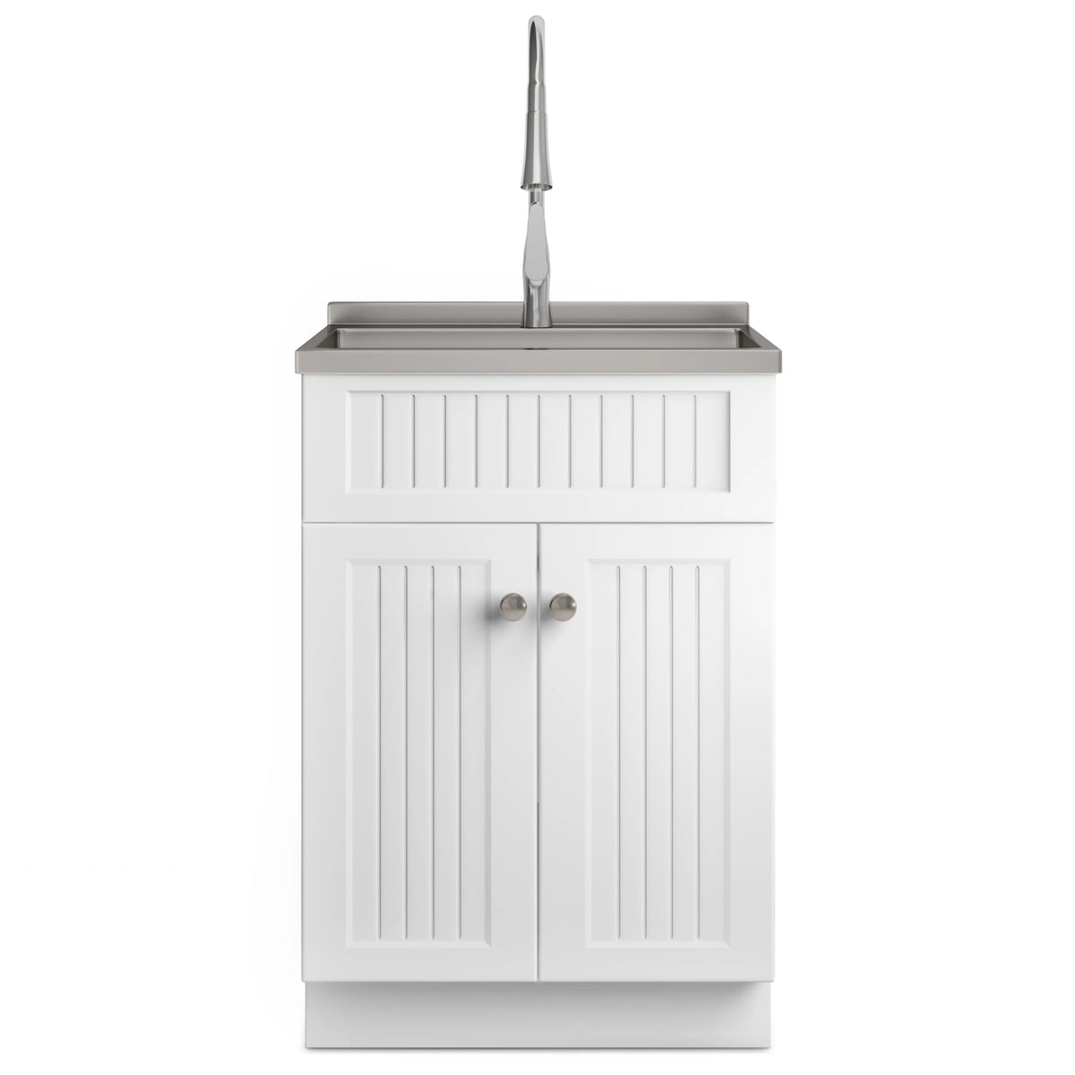 Simpli Home Beckham All-in-One 24-inch Utility Sink & Cabinet