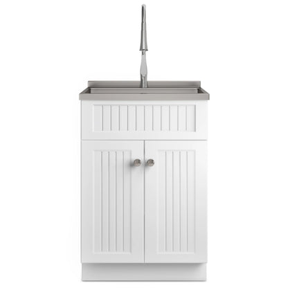 Simpli Home Beckham All-in-One 24-inch Utility Sink & Cabinet