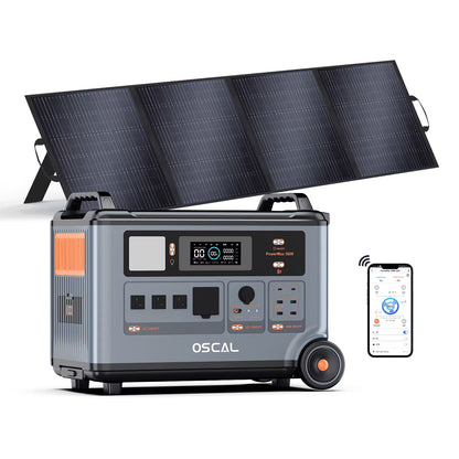 OSCAL PowerMax 6000 Portable Power Station, 3600Wh LiFePO4 Battery with 6000W Output, BP3600 Expansion Battery & 200W Solar Panels, Solar Generator for Camping, Home, Outdoor, Emergency Use