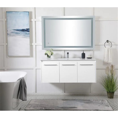 Elegant Kitchen and Bath 48 Inch  Single Bathroom Floating Vanity In Concrete Grey