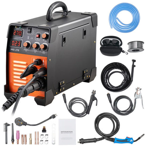 KFFKFF MIG Welder, Tri-functional Welding Equipment, 270 Amp MIG Lift TIG Arc Welding Mechanism 110V 220V TIG Welding Unit Lift ARC Welding Apparatus Digital Indicator