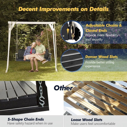 3-person Wood Porch Swing Brown