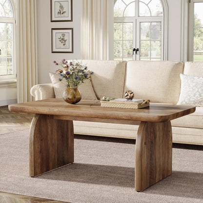 Tribesigns Rectangle Coffee Table, 47-Inch Wood Rectangular Living Room Table