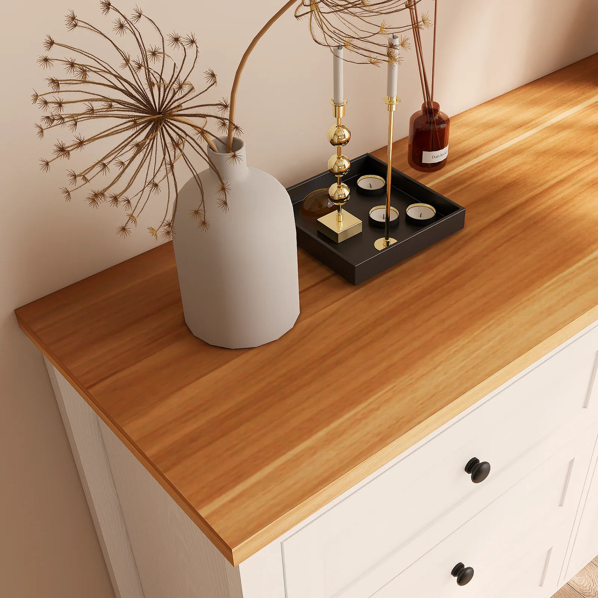 RichYa 6 Drawer Dresser for Bedroom,Chest of Drawers with Metal Knobs,Dresser for Closet,White