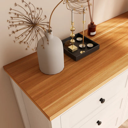 RichYa 6 Drawer Dresser for Bedroom,Chest of Drawers with Metal Knobs,Dresser for Closet,White