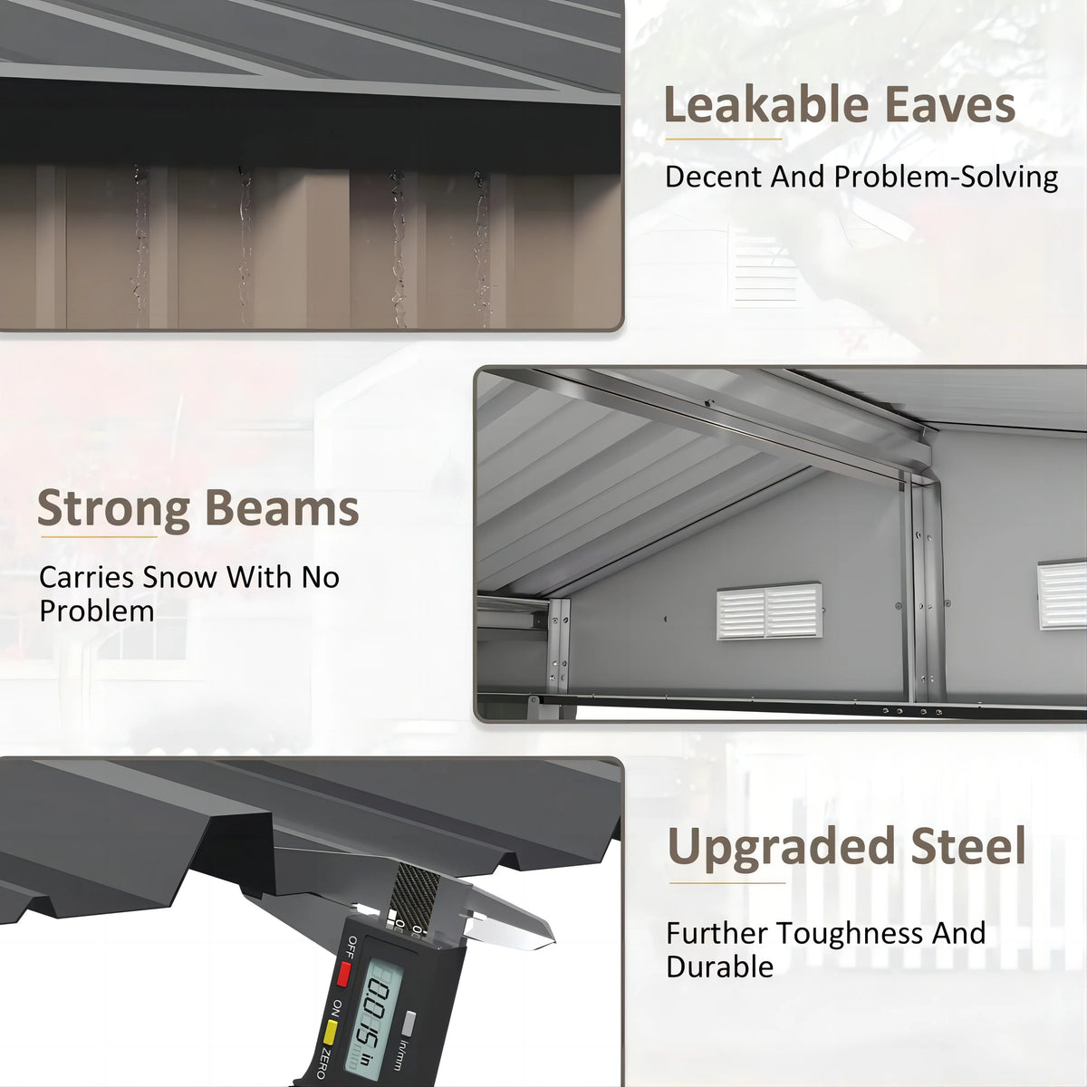 Devoko 10x8 Ft Metal Storage Shed, Lockable Steel Garden Shed for Patio Backyard Outdoor Tools, Brown