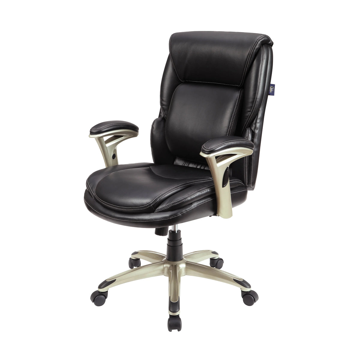 Serta Executive Manager Chair with Adjustable Lumbar Support and Comfort Coils, Black