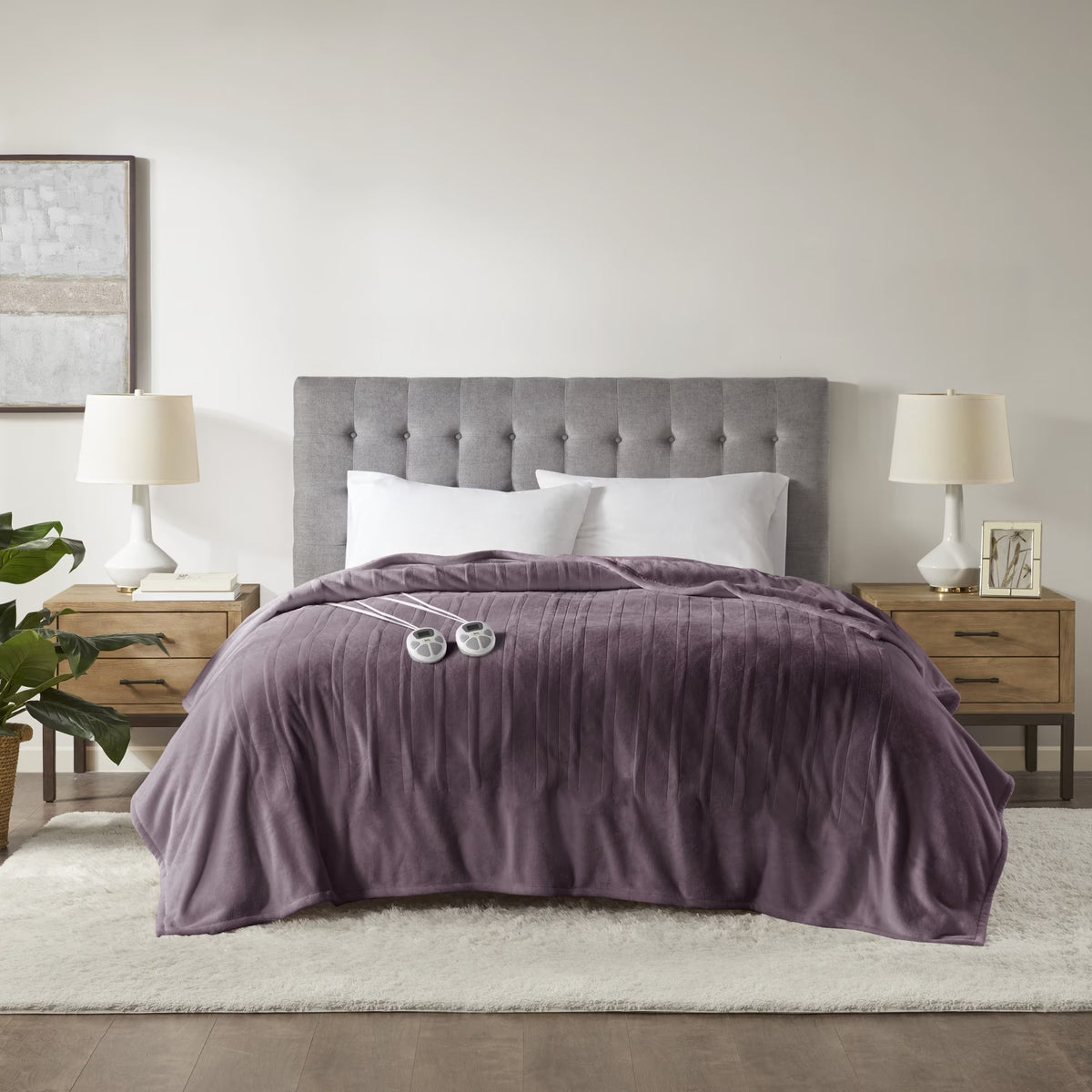 Serta Gray Polyester  Electric Blanket, Queen