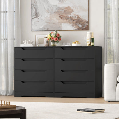 Homfa 4 Large Drawers Dresser, Modern Wood Chest of Drawers for Bedroom Hallway Living Room, White