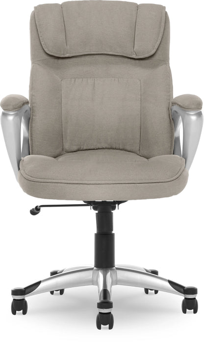 Serta Hannah Office Chair in Fawn Tan Linen Metallic Finish