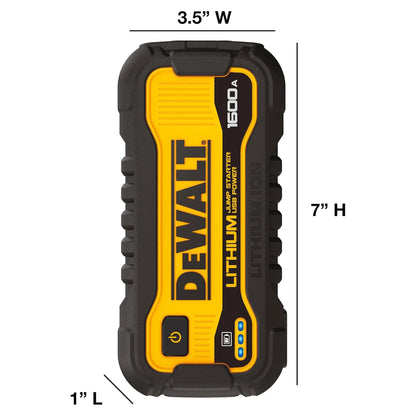 DeWalt 1600 Peak Amp Lithium Jump Starter with USB Power Bank DXAELJ16