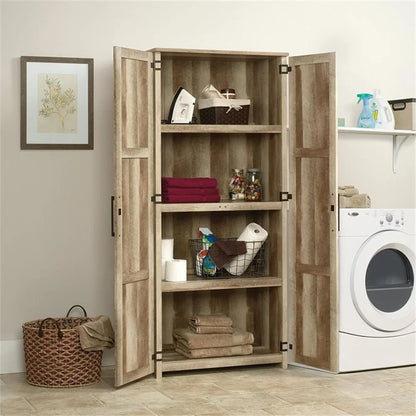 Pemberly Row Contemporary Engineered Wood Pantry in White Finish