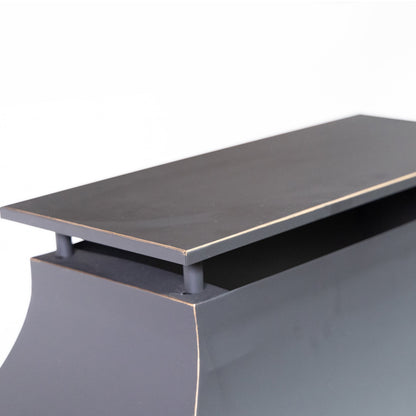 Deko Living 80" x 21.65" Rectangular Wood Metal Fire Pit with Log Storage Compartment & Side Tables