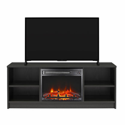 Mainstays Fireplace TV Stand, for TVs up to 55", Black Oak