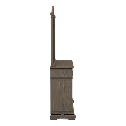 FOA Charo 6pc Gray Wood Bedroom Set-King Nightstands??����?��?