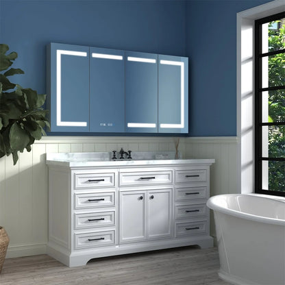 ExBrite   LED Lighted Bathroom Medicine Cabinet with Mirror Recessed or Surface led Medicine Cabinet 48"x 32"