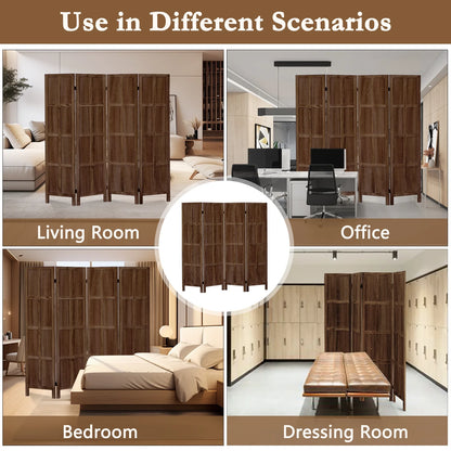 Aletheiawu 4 Panel Room Divider Wall and Folding Privacy Screens��No Installation Required��White