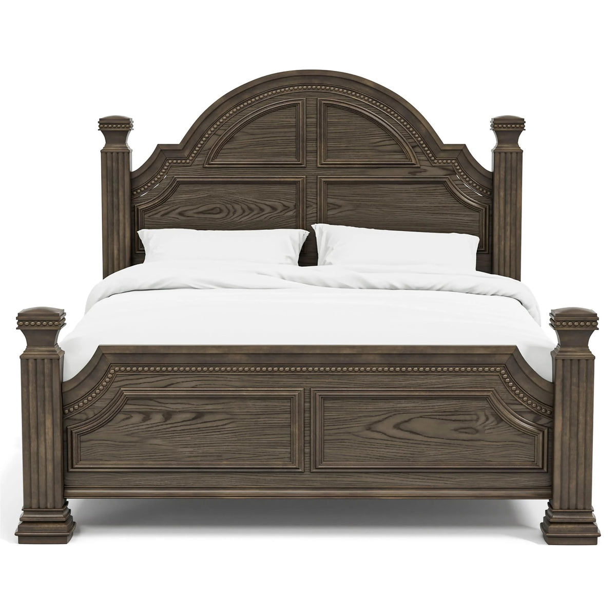 FOA Charo 6pc Gray Wood Bedroom Set-King Nightstands??����?��?