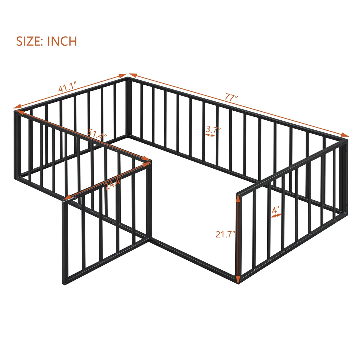 Bellemave Full Size Bed Frame, Full Montessori Bed with Safety Guardrails and Detachable Fence, Wood Full Daybed Frame, Low Profile & Rounded Corners Design, Natural
