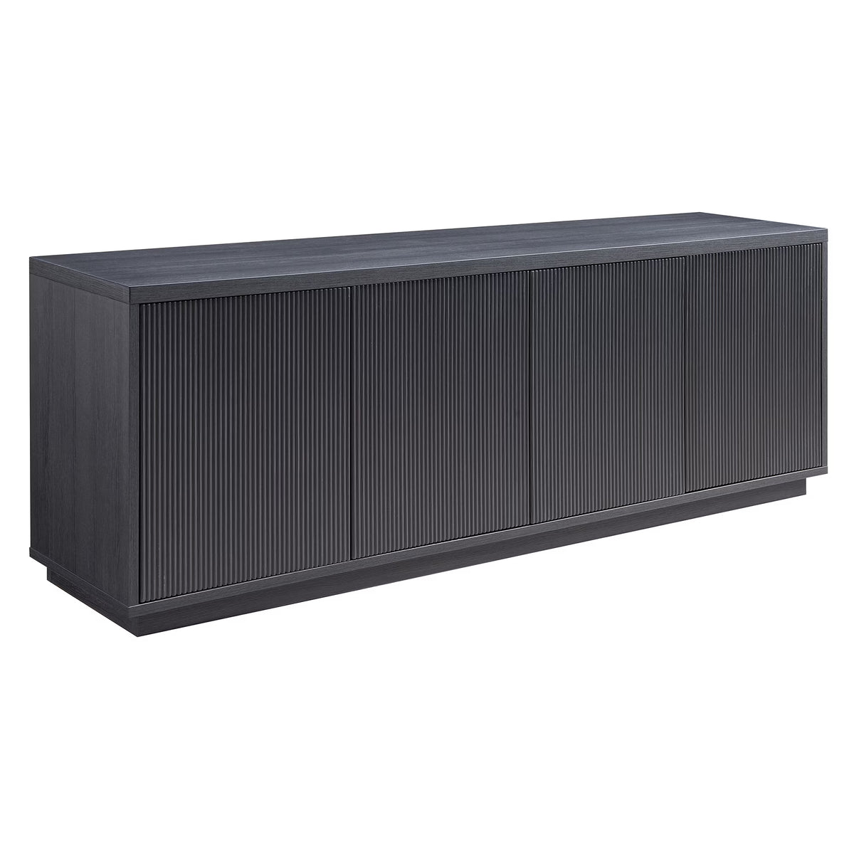 Evelyn&Zoe Hanson Rectangular TV Stand for TV's up to 75", Black Grain