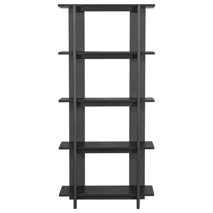 Christopher Knight Home 4-Tier Open Bookcase, 70.2" Solid Acacia Wood Modern Display Bookshelf, Ebonized Finish