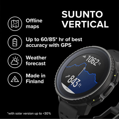 Suunto Vertical Watch, All Black, One Size