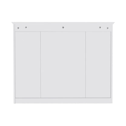 Furvclv Bathroom Wall Mirror Cabinet Modern Wall Mounted Cabinet Storage Organizer With Single Mirror Door 6 Open Shelves