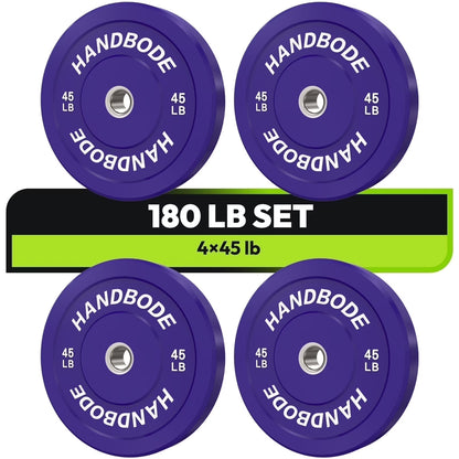 HANDBODE Bumper Plates Olympic Weight Plates, Colored Rubber plate for Weight Lifting and Strength Training 140LB