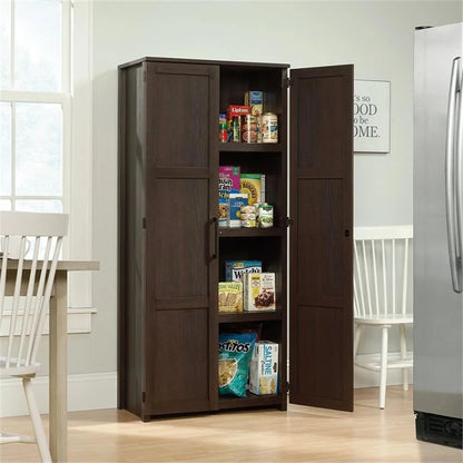 Pemberly Row Contemporary Engineered Wood Pantry in White Finish