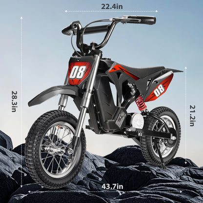 36V Kids Electric Dirt Bike,Fast Speed Electric Motorcycle Up to 16 MPH & 10 Miles Long-Range, 3-Speed Modes, Twist Grip Throttle, Dual Suspension & Brakes for Kids Ages 5-10 Ride on Toys