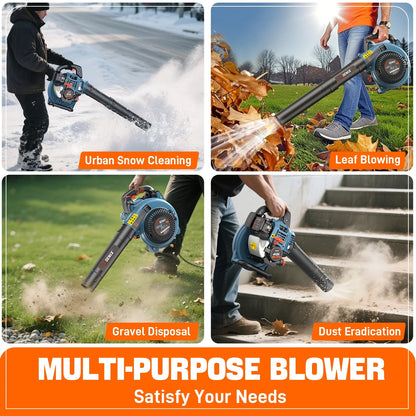 SENIX 4QL 26.5cc 4-Cycle Gas Powered Leaf Blower, 410 CFM/125 MPH, Dual-Grip Handle, Lightweight, BL4QL-L