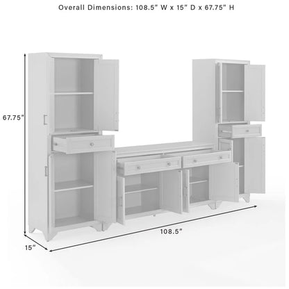 Crosley Tara 3 Piece Sideboard And Pantry Set