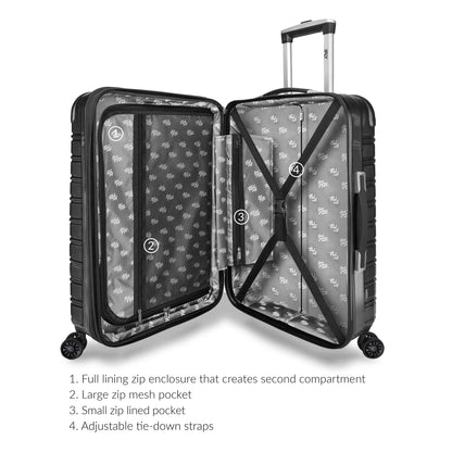 iFLY Hardside Fibertech 3.0 2 Piece Set, 20" Carry-on and 28" Checked Luggage, Gadget Gray