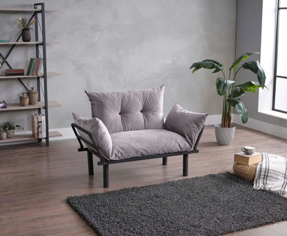 JINS&VICO Futon Love Seats with Adjustable Backrest, 2 Seat Convertible Sofa for Living Room, Small Space, Offices, Dorm, Studio,Sofa Chair(Pink)