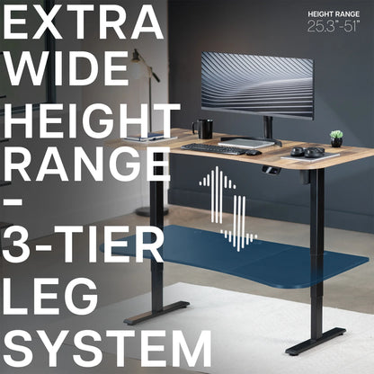 VIVO Reclaimed Wood / Black 63�?x 32�?Electric Height Adjustable Stand Up Desk