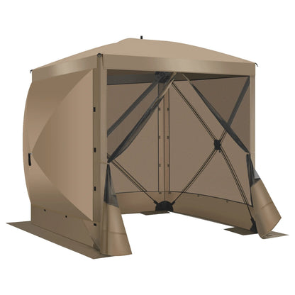 COBIZI 8x8 Pop up Gazebo Tent, Ez up Waterproof Screen Tent Screen House, Portable Outdoor Canopy Sun Shelter with 3 Sidewalls, Carry Bag & Ground Stakes for Camping, Garden and Picnics, Gray