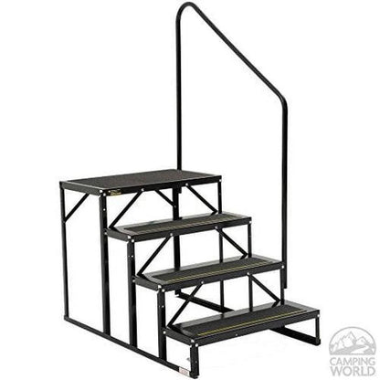 Stromberg Carlson EHS-103-R - Econo Porch 27"W x 9"D x 7"R Steel Black Park Model 3 Entry Steps