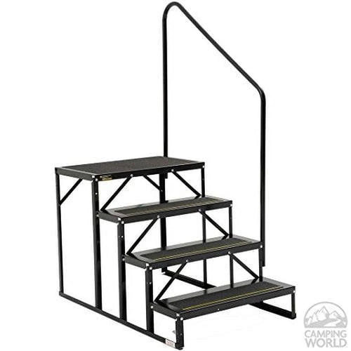 Stromberg Carlson EHS-103-R - Econo Porch 27"W x 9"D x 7"R Steel Black Park Model 3 Entry Steps