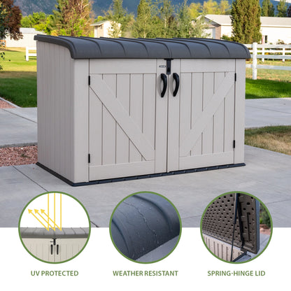 Lifetime Lockable DIY Polyethylene Storage Shed 6.25' x 3.5', 19.17 Sq. Ft., Tan & Brown (60170)