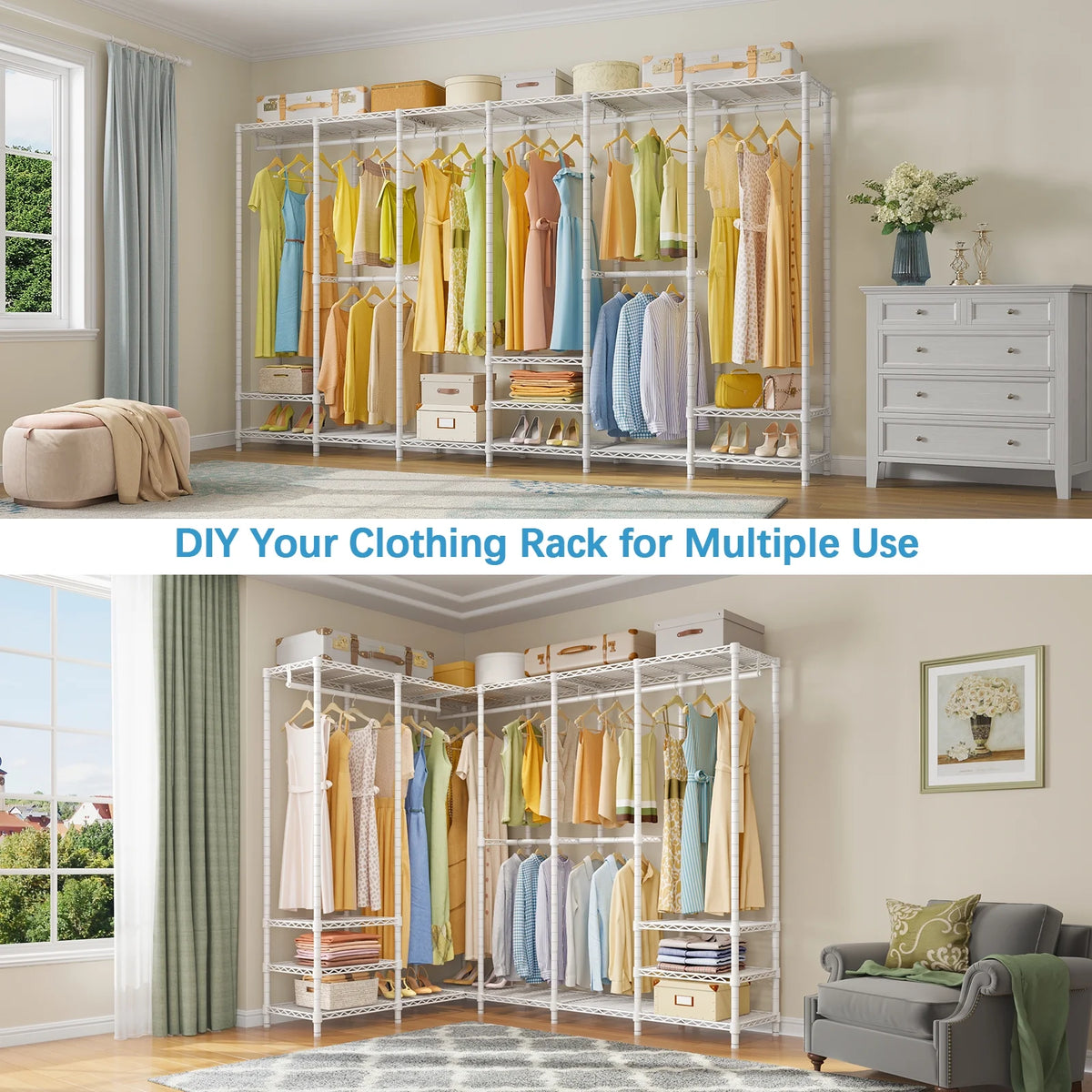 VIPEK V60 Extra Large Portable Closet Rack Heavy Duty Clothing Rack for Hanging Clothes Freestanding Wardrobe Closet, Metal Closet for Bedroom Storage Organizer, Load 1620lbs, Black