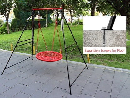 IVV Swing Stand for Porch, Outdoor Heavy Duty Swing Frame, Steel Metal Frame with 4 Ground Pegs, 73" Height Holds Up to 550lbs, Red (Swing NOT Included)