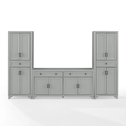 Crosley Tara 3 Piece Sideboard And Pantry Set