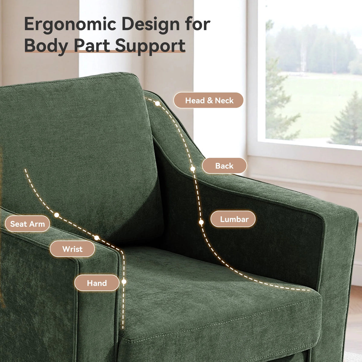 Swivel Accent Chair for Living Room, Modern Upholstered Barrel Arm Chair with Plump Back Pillow, Comfy Club Sofa Reading Chair for Adults (Chenille Navy, Set of 1)