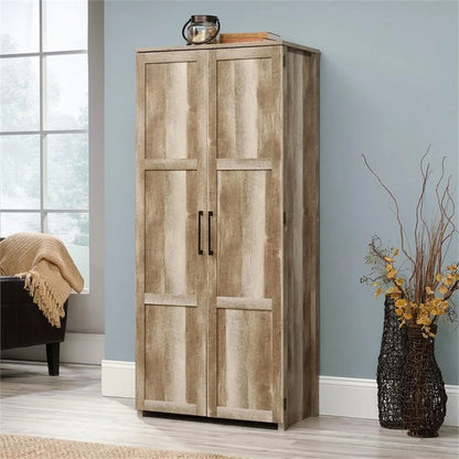 Pemberly Row Contemporary Engineered Wood Pantry in White Finish