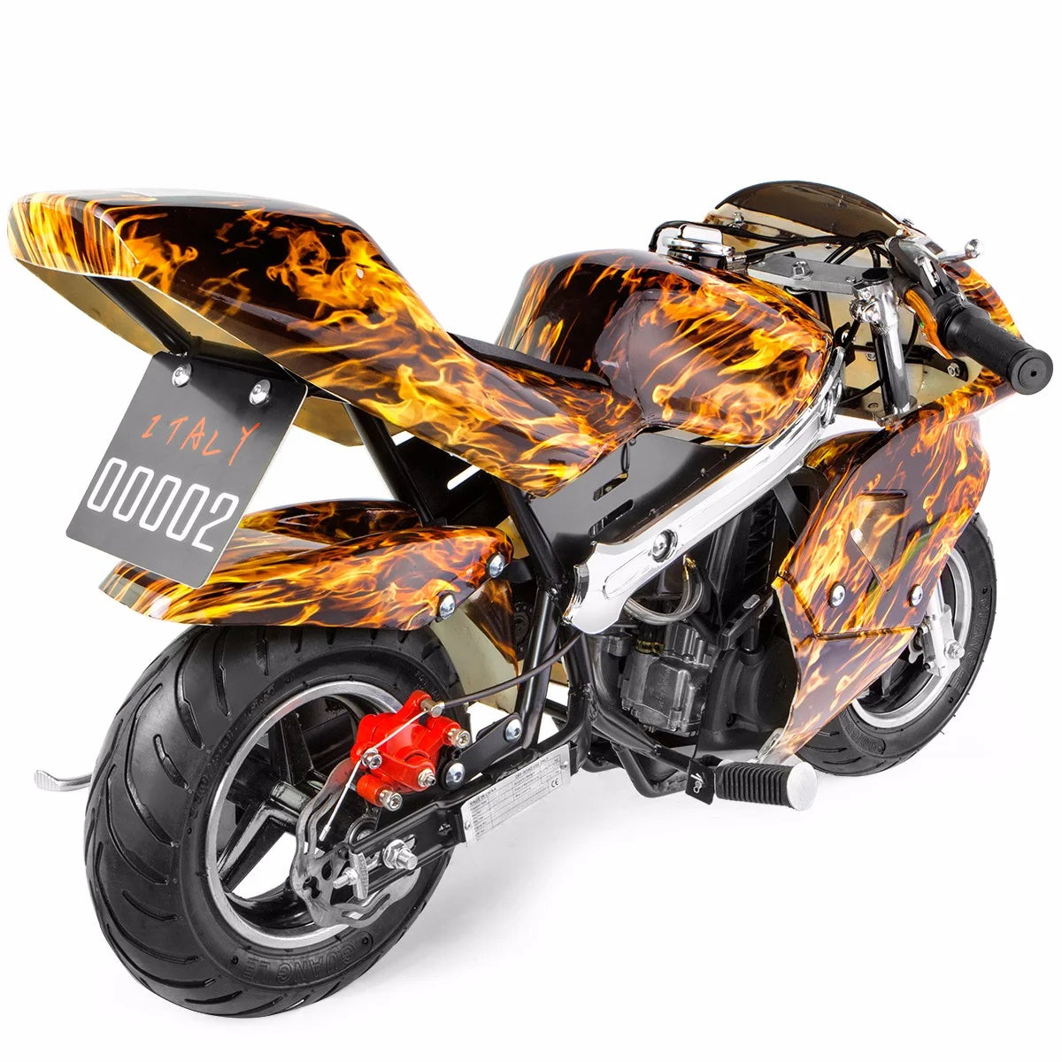 XtremepowerUS 40cc 4-Stroke Pocketbike, EPA Gas Motorbike for Kids, Dual Brake, Ride On Toy, Blue